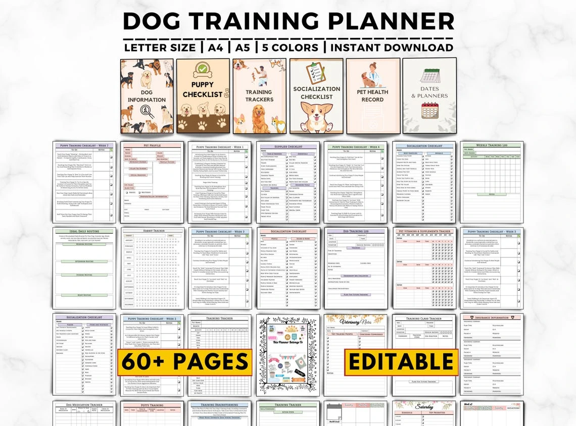 New Puppy Survival Bundle — Printable Puppy Daily Checklist, Dog Training Planner & 30-Day Pet Training Workbook - Image 9