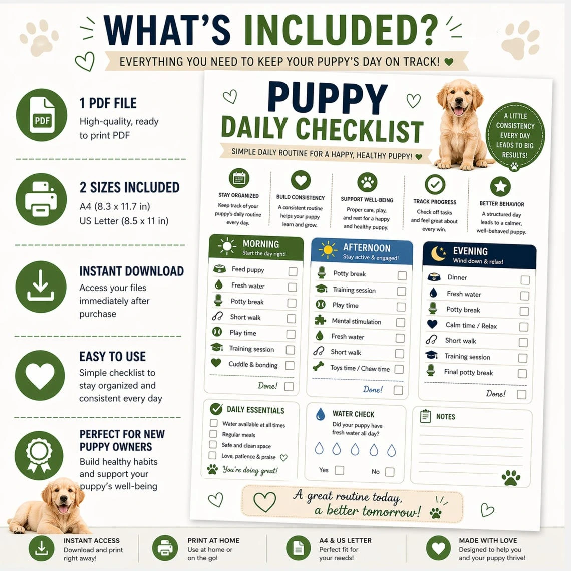 New Puppy Survival Bundle — Printable Puppy Daily Checklist, Dog Training Planner & 30-Day Pet Training Workbook - Image 10