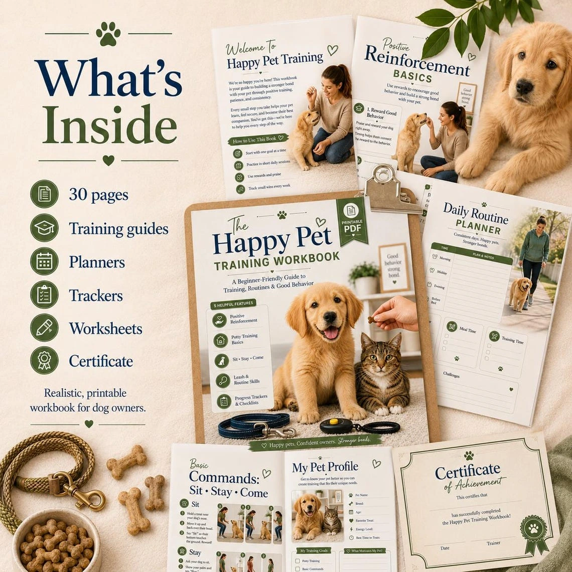 New Puppy Survival Bundle — Printable Puppy Daily Checklist, Dog Training Planner & 30-Day Pet Training Workbook - Image 15