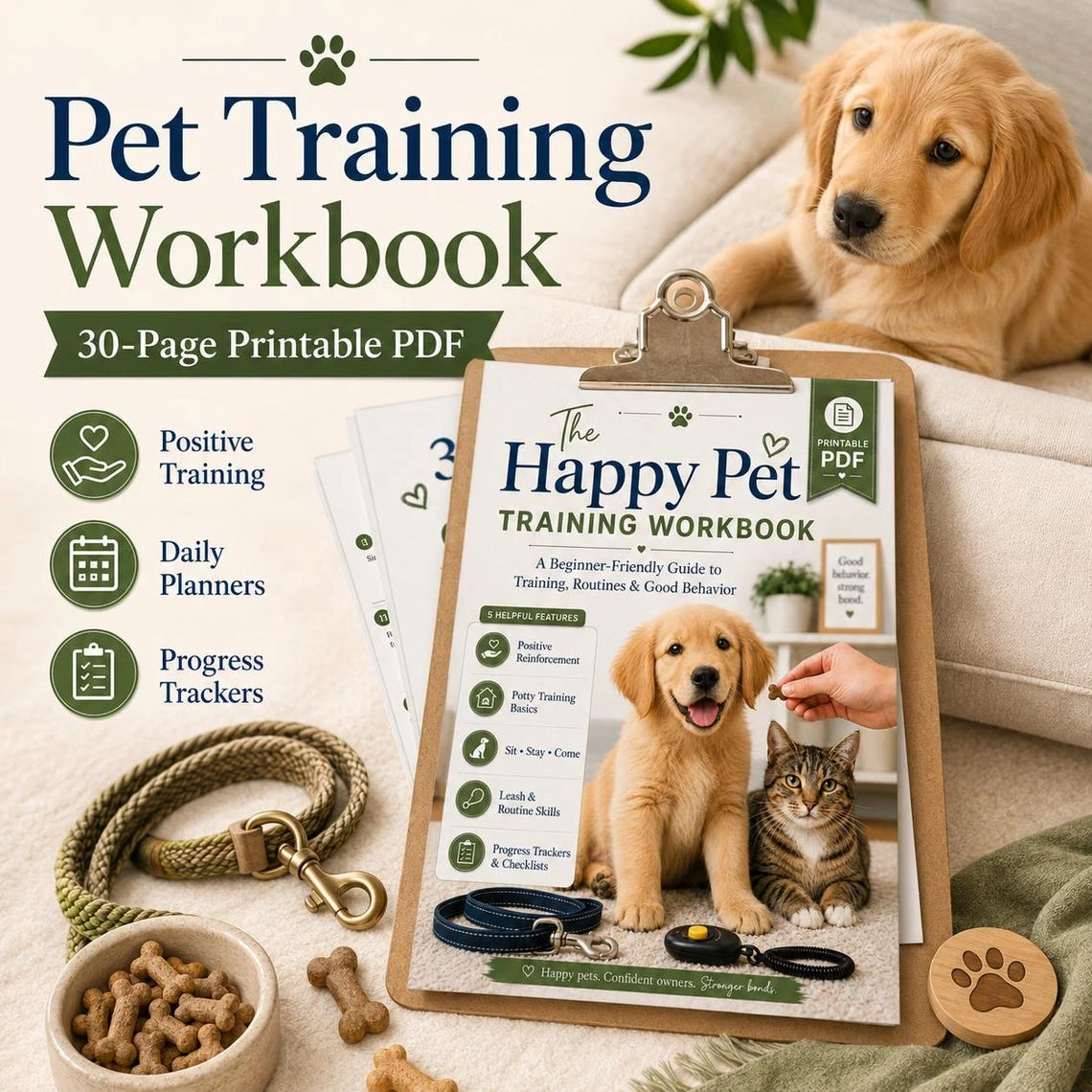 New Puppy Survival Bundle — Printable Puppy Daily Checklist, Dog Training Planner & 30-Day Pet Training Workbook - Image 17